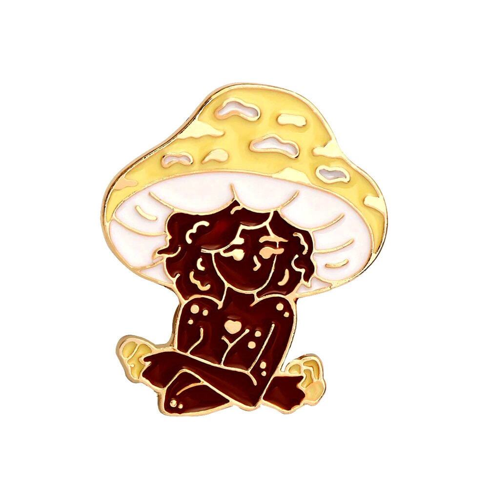 YELLOW Sexy Mushroom Girls Enamel Pins 315